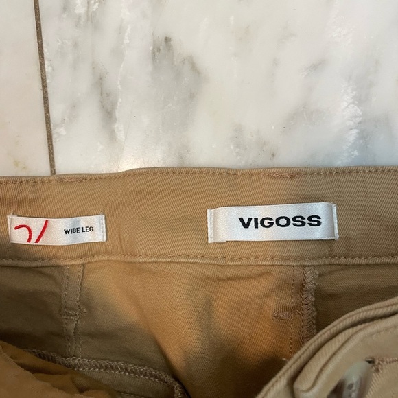 Vigoss women’s Duu Dylan wide barrel leg khaki color crop pants waist 31 - Picture 3 of 10